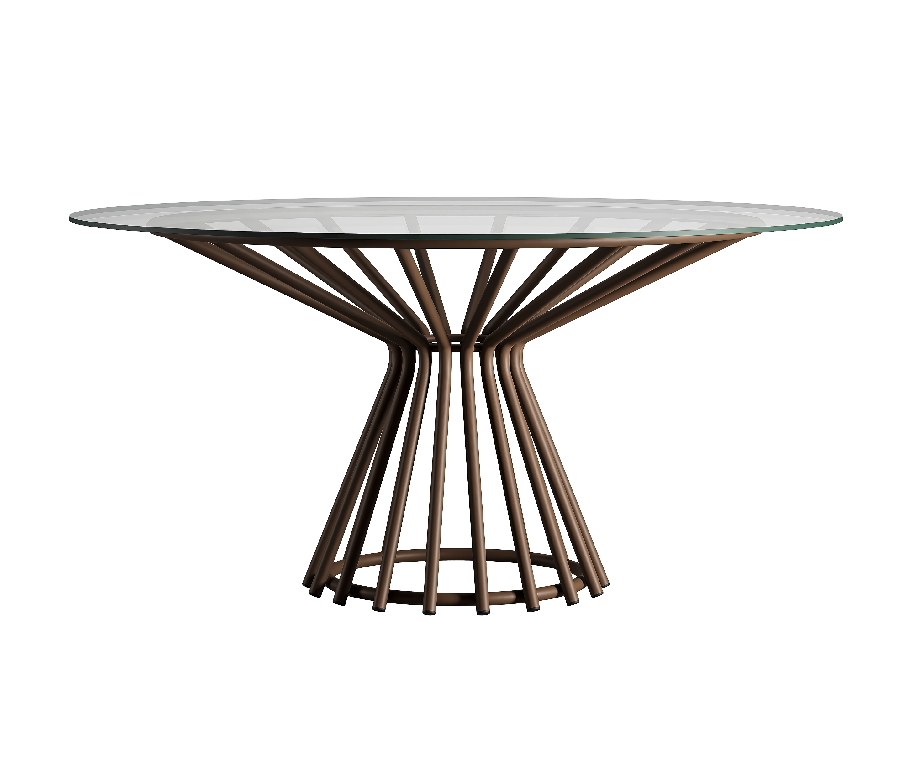 Mesa-de-jantar-Perola-marrom-fosco-tampo-de-vidro-Fundo-Transparente